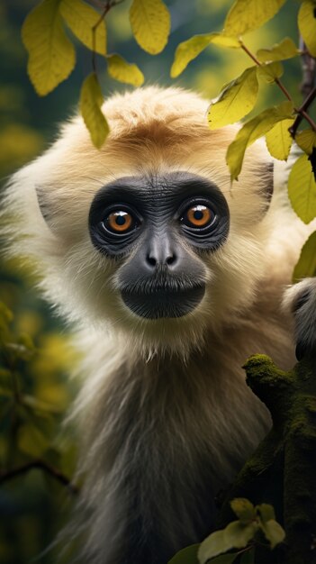 Słodki gibbon w przyrodzie