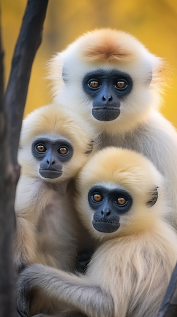 Bezpłatne zdjęcie słodki gibbon w przyrodzie