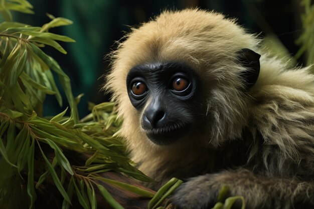 Słodki gibbon w przyrodzie