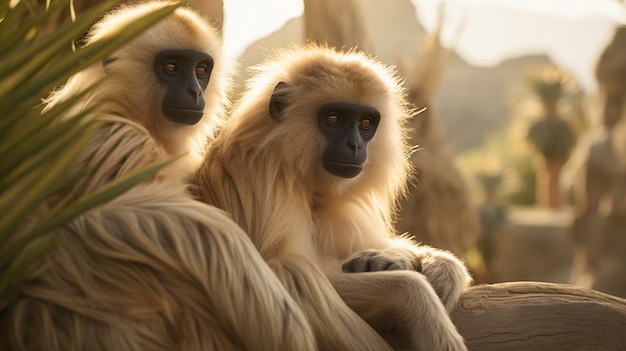 Bezpłatne zdjęcie słodki gibbon w przyrodzie