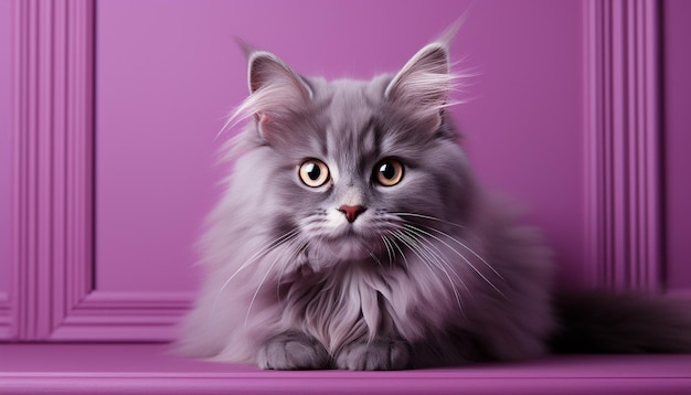 Bezpłatne zdjęcie słodki kotek patrzy na kamerę z zabawną ciekawością wygenerowaną przez sztuczną inteligencję