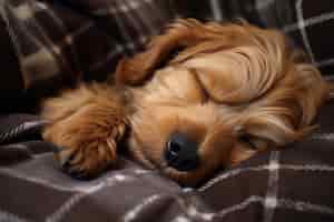 Bezpłatne zdjęcie słodki pies śpiący ai generowany