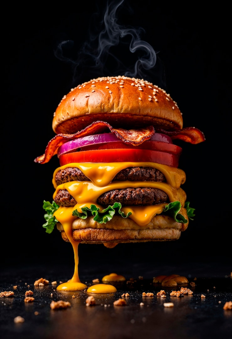 Bezpłatny plik Zdjęcie słodki podwójny cheeseburger.