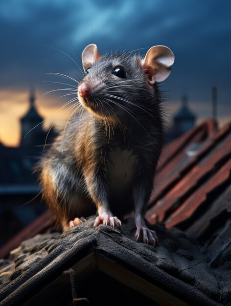 Słodki szczur żyjący na zewnątrz
