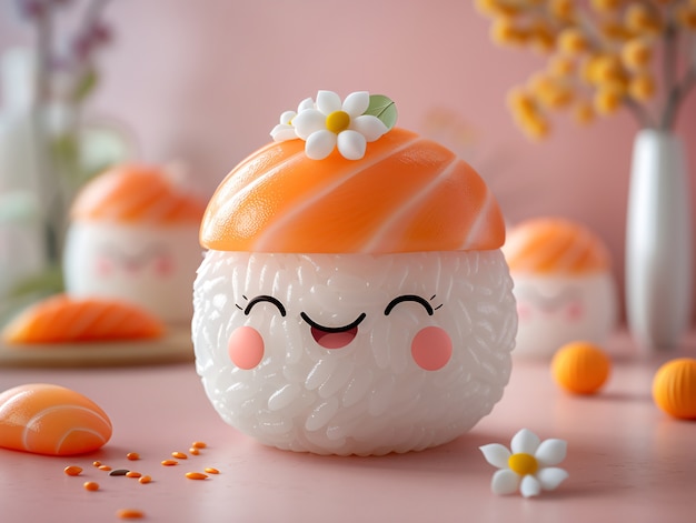 Słodkie 3d Sushi Z Twarzą