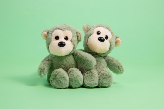 Słodkie i puszyste zabawki małpy
