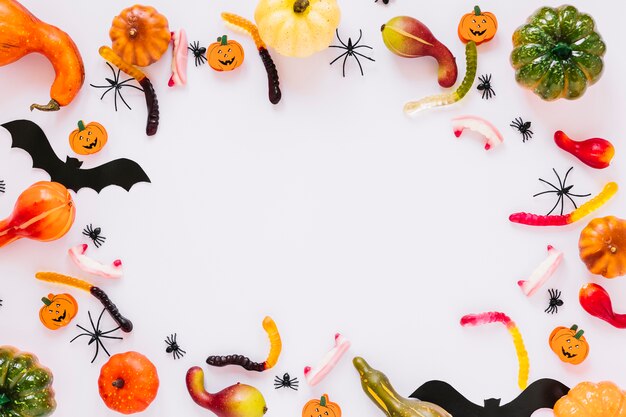 Słodycze i dekoracja na Halloween