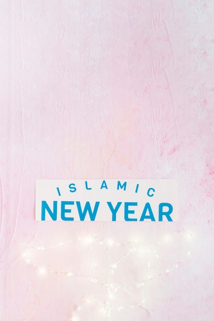 Słowo Islamskiego Nowego Roku i oświetlenie świateł z bajki