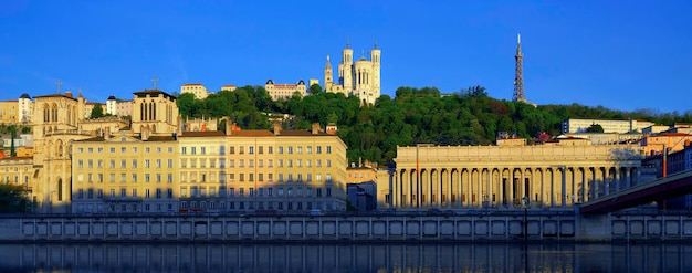 Słynny Widok Na Lyon Z Rzeką Saone