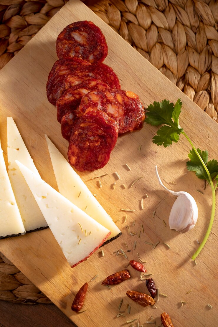 Bezpłatny plik Zdjęcie smaczna, tradycyjna kompozycja chorizo
