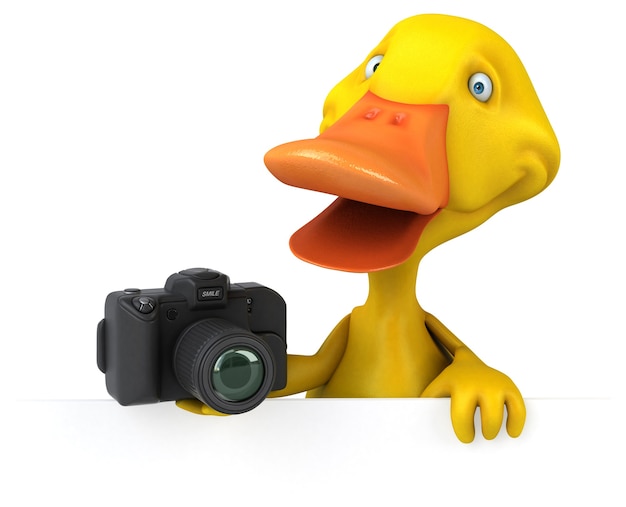 Śmieszna kaczka ilustracja 3D