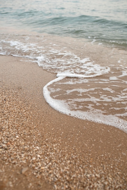 Bezpłatne zdjęcie spokojna kompozycja wody i piasku