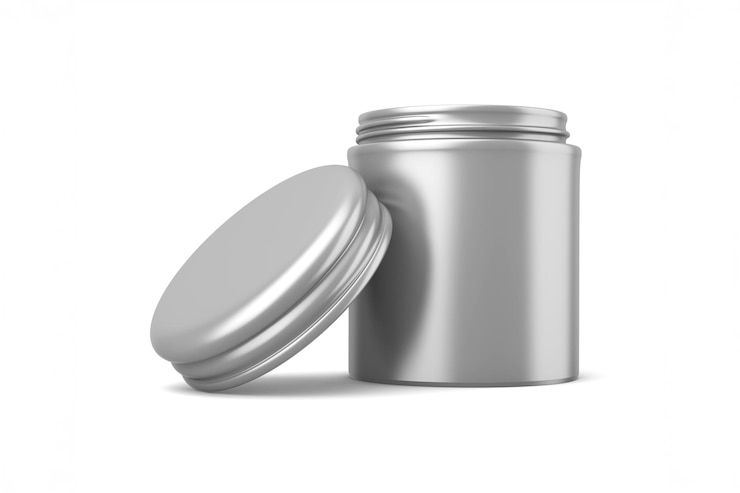 Bezpłatny plik Zdjęcie srebrny słoik aluminiowy z pokrywą
