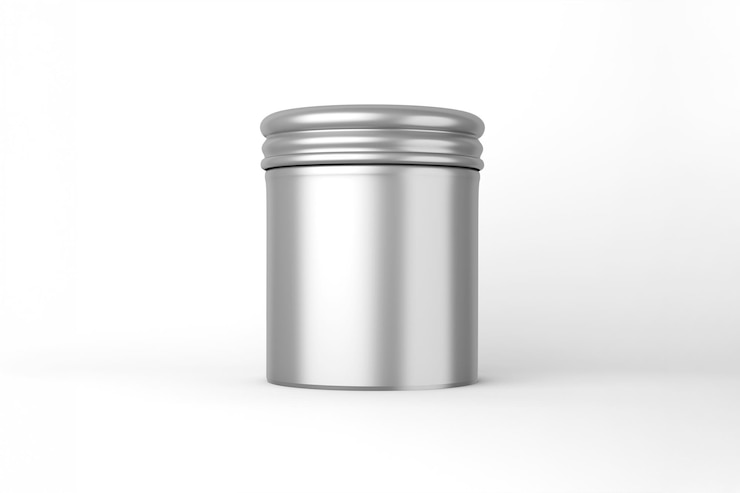 Bezpłatny plik Zdjęcie srebrny słoik aluminiowy z śrubowaną pokrywą
