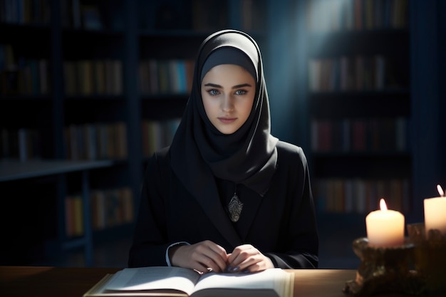 Bezpłatne zdjęcie Średni strzał islamski styl życia kobiety