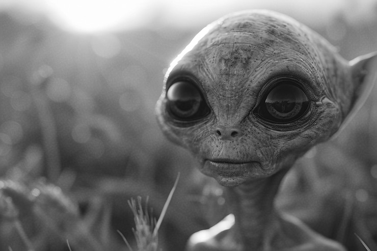 Bezpłatny plik Zdjęcie średni strzał obcy monochromatyczny