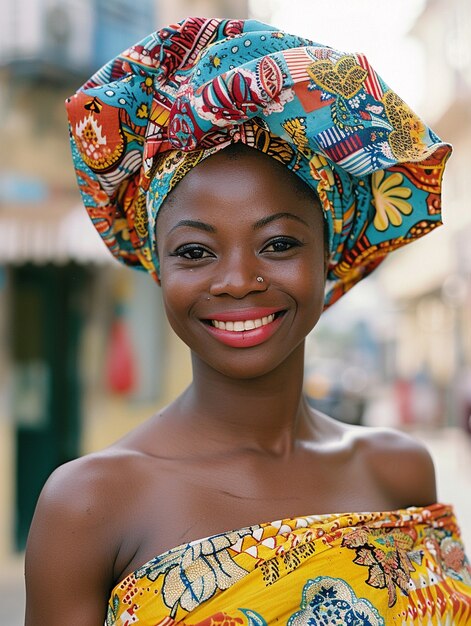 Średni strzał piękna afrykańska kobieta pozująca