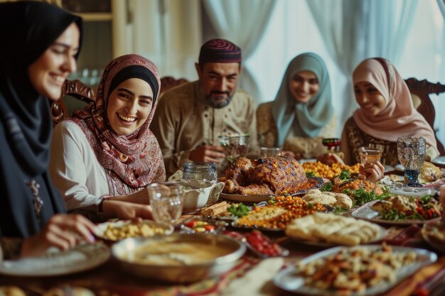 Średnie ujęcie świętujące Id al-Fitr