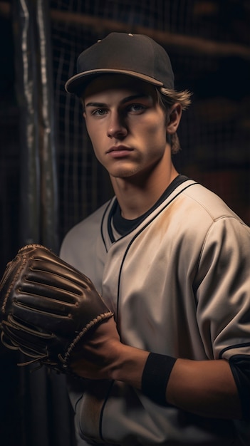 Średnio ujęty portret baseballisty