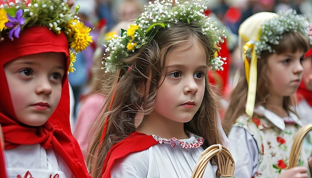 Średnio zastrzelone dzieci świętujące Wielki Tydzień