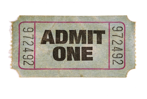 Bezpłatne zdjęcie stary bilet kinowy