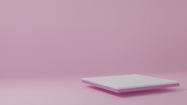 Stojak na produkt w różowym pokoju scena studyjna dla produktu minimalny projektrenderowanie 3d