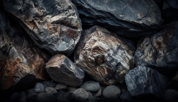 Bezpłatne zdjęcie stos kamieni ze słowem rock