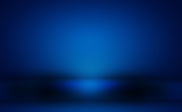 Streszczenie luksusowe gradientowe niebieskie tło gładkie ciemnoniebieskie z czarnym banerem winiety studio