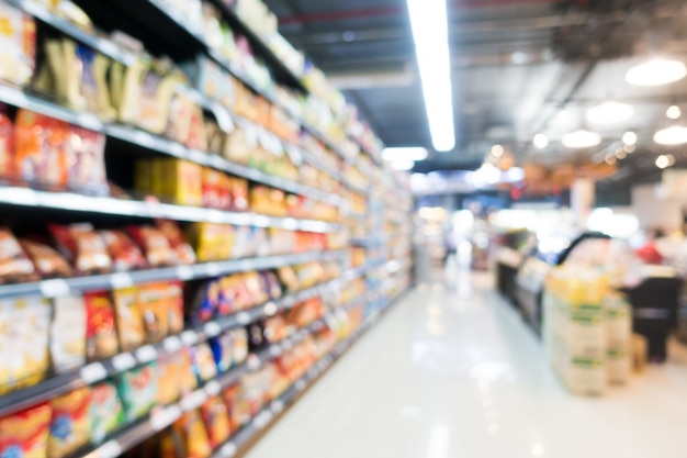 Bezpłatne zdjęcie streszczenie rozmycie supermarket w dom towarowy