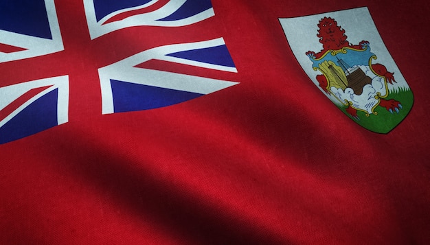 Strzał zbliżenie flagi Bermudów