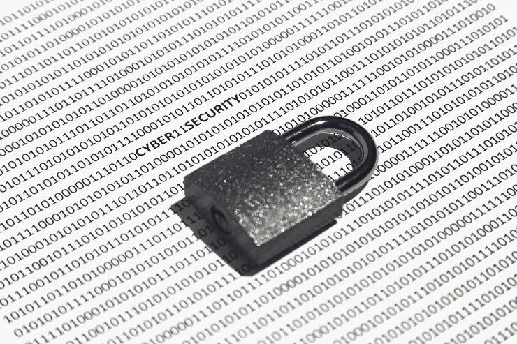 Bezpłatny plik Zdjęcie strzał zbliżenie kłódki na białej powierzchni z kodem binarnym na nim - pojęcie cyberbezpieczeństwa