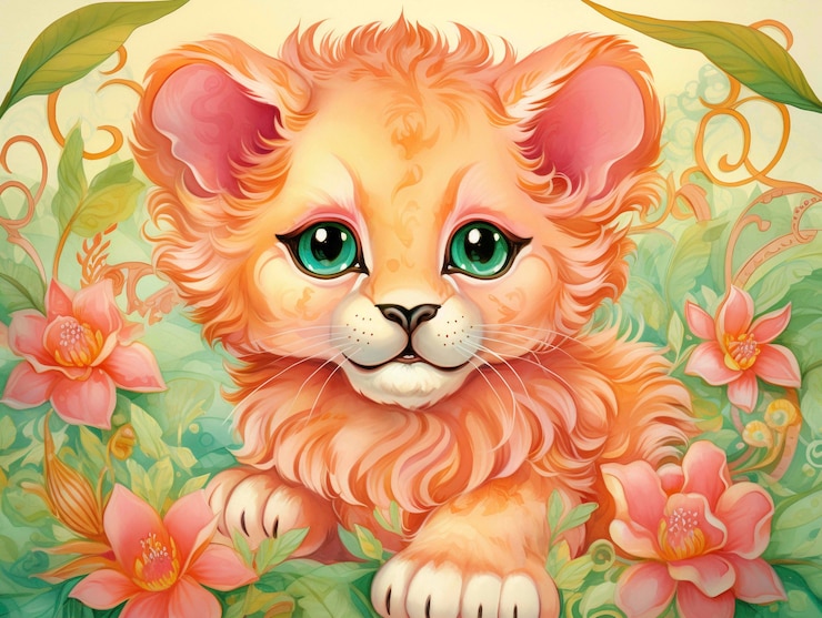 Bezpłatny plik Zdjęcie styl sztuki cyfrowej lions