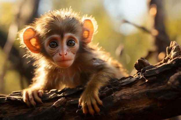 Bezpłatne zdjęcie styl życia małpy, naturalny widok