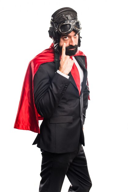 Super hero biznesmen pokazano coś