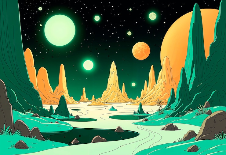 Bezpłatny plik Zdjęcie surrealistyczna ilustracja planety