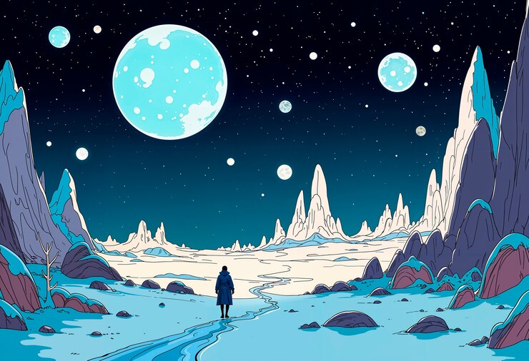 Bezpłatny plik Zdjęcie surrealistyczna ilustracja planety