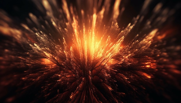 Bezpłatne zdjęcie Świecący abstrakcyjny płomień zapalający tętniącą życiem, wielokolorową przestrzeń generowaną przez sztuczną inteligencję