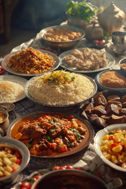 Święto Eid al-fitr z pysznym jedzeniem