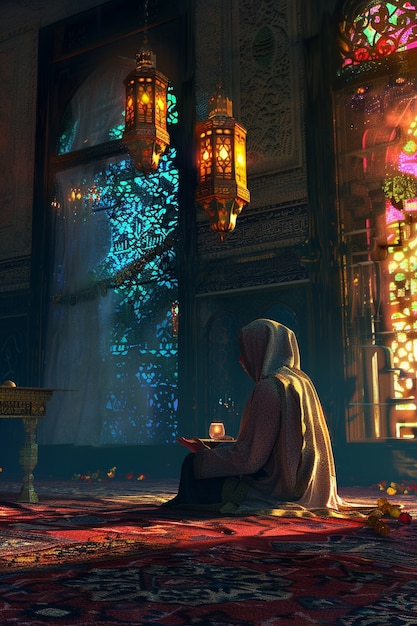 Bezpłatne zdjęcie Święto ramadanu sztuka cyfrowa