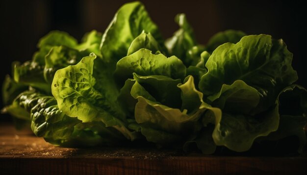 Świeża organiczna sałatka z warzywami liściastymi i jarmużem wygenerowana przez AI