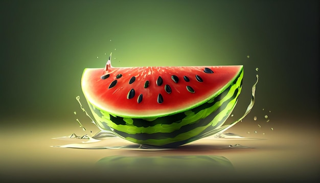 Bezpłatne zdjęcie Świeże owoce arbuza w generatywnej sztucznej inteligencji