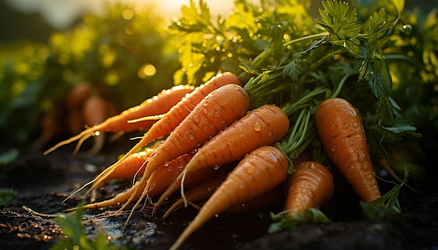 Bezpłatne zdjęcie Świeże warzywa organiczne, zdrowe odżywianie, żywe zbiory generowane przez sztuczną inteligencję