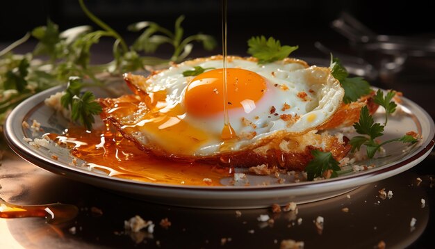 Świeżość I Ciepło Na Talerzu Gourmet Meal Gotowane Mięso Generowane Przez Sztuczną Inteligencję