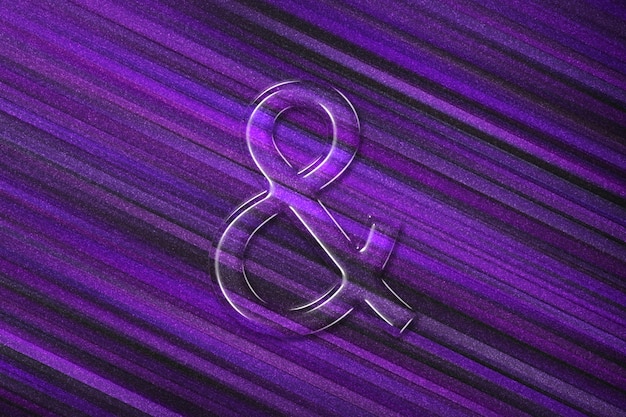 Bezpłatne zdjęcie symbol ampersand, ikona ampersand i fioletowe tło