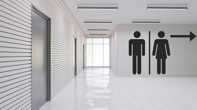 Bezpłatne zdjęcie symbole łazienki na białej ścianie