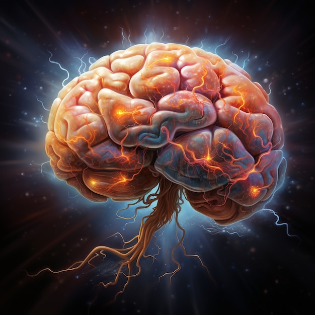 Bezpłatne zdjęcie szczegółowa struktura ludzkiego mózgu