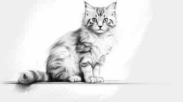 Bezpłatne zdjęcie szkic rysunku kota