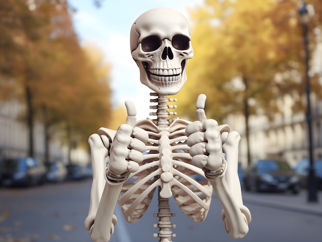 Bezpłatne zdjęcie szkielet buźki na zewnątrz