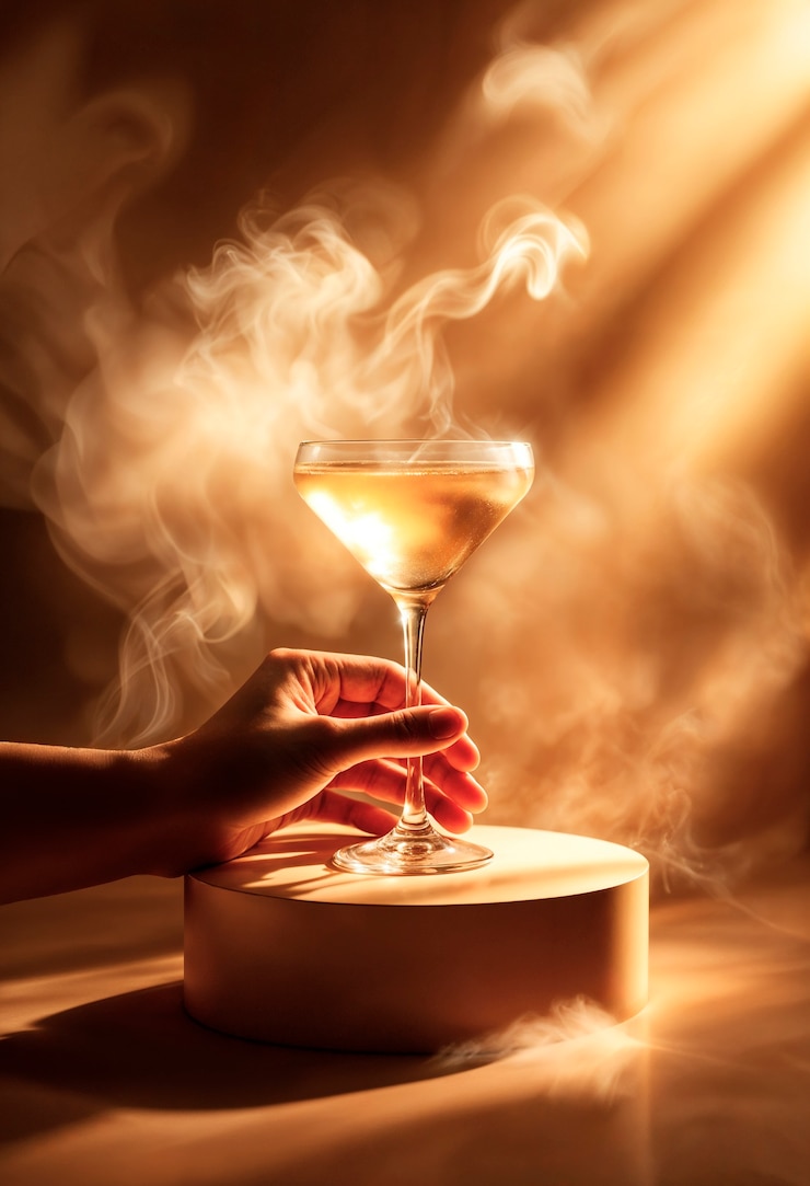 Bezpłatny plik Zdjęcie szklanka martini z dymem