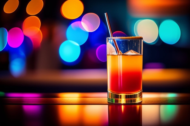 Bezpłatne zdjęcie szklanka soku pomarańczowego ze słomką